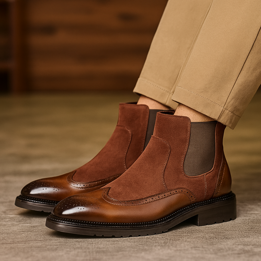Aster Brogue Chelsea Boots
