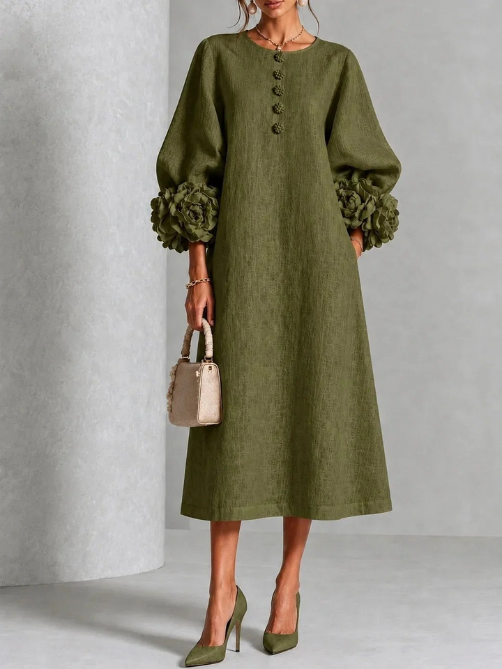 MARIAH| ELEGANT FLORAL MIDI DRESS