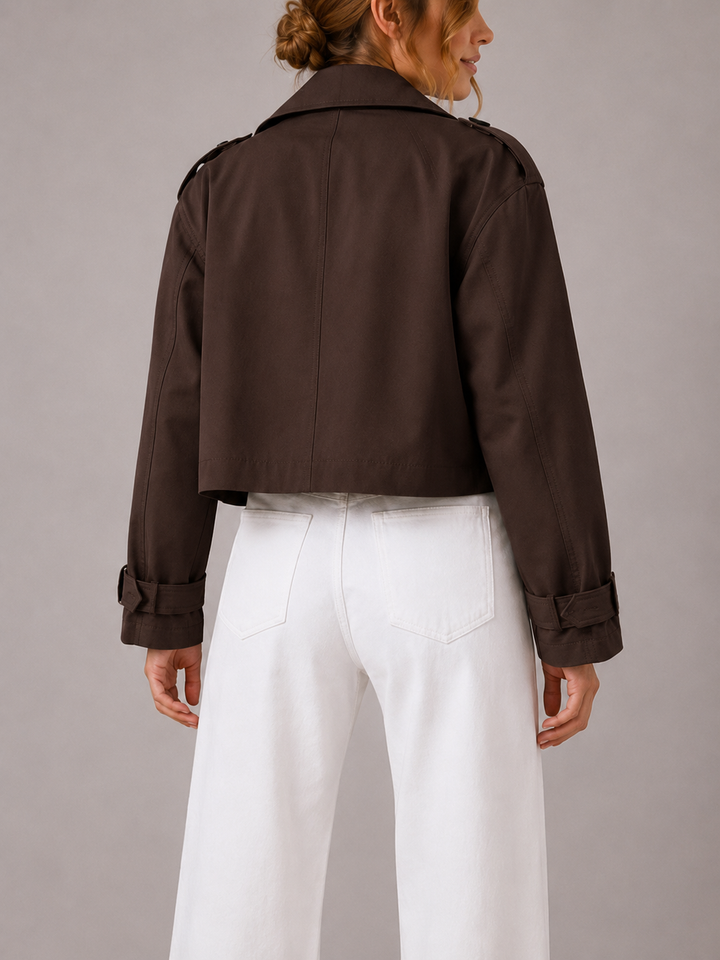 MARCELLA – Cropped Double-Breasted Trench Coat