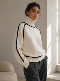 ELARA - Cotton Blend Turtleneck Sweater