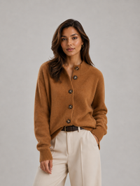 ISLA Women's Button-Front Knit Cardigan, Relaxed Fit