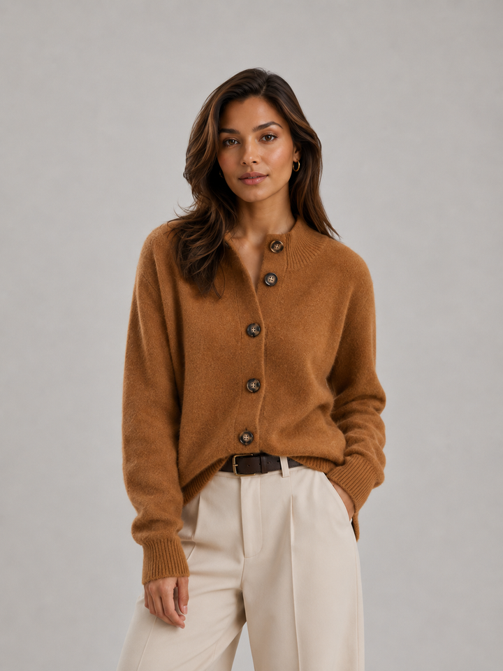 ISLA Women's Button-Front Knit Cardigan, Relaxed Fit