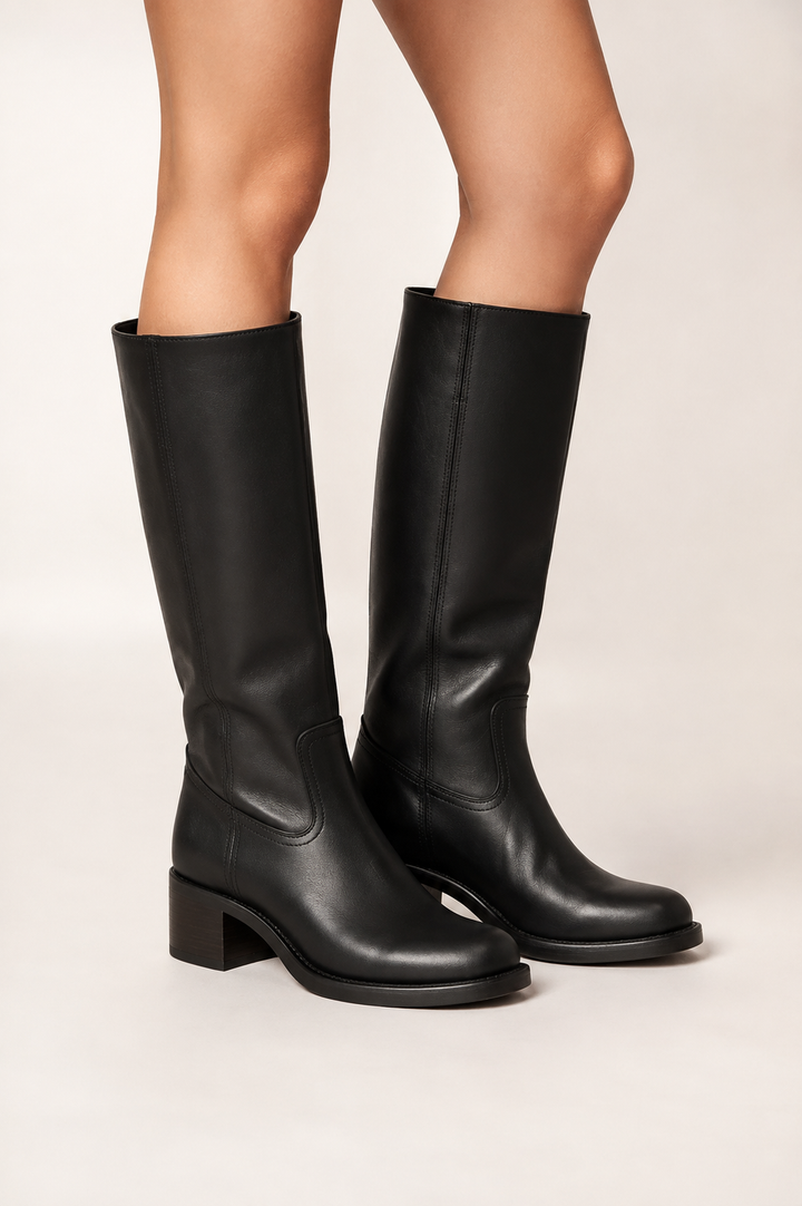 ELENA – Leather Knee-High Boots