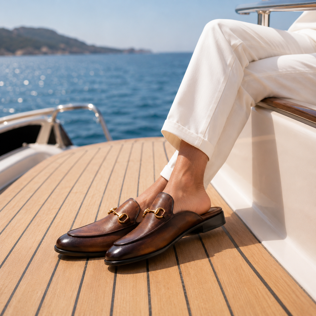 Santoni Leather Mule