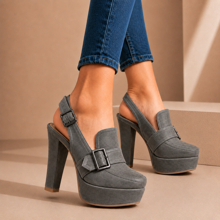Scarlet Slingback Heels