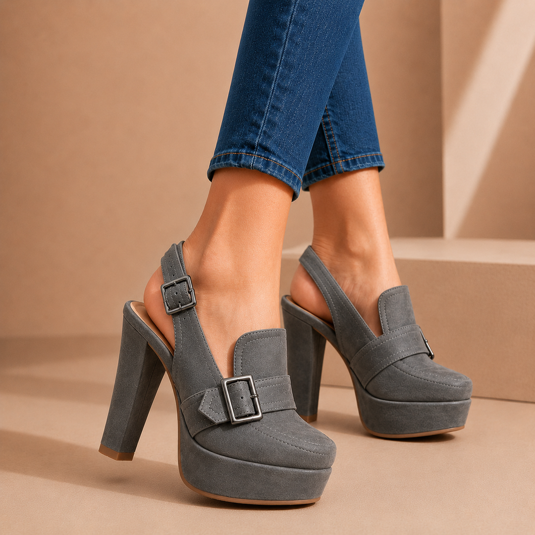 Scarlet Slingback Heels