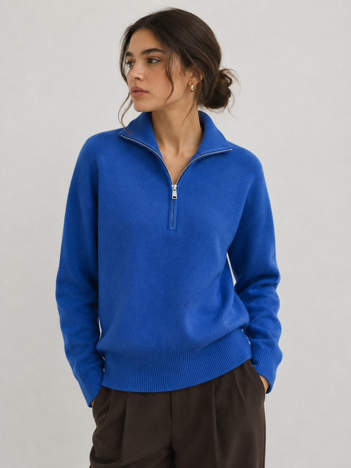 VALENTINA Funnel-Neck Zip Jumper