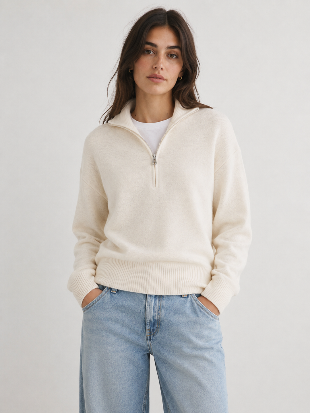 VALENTINA Funnel-Neck Zip Jumper