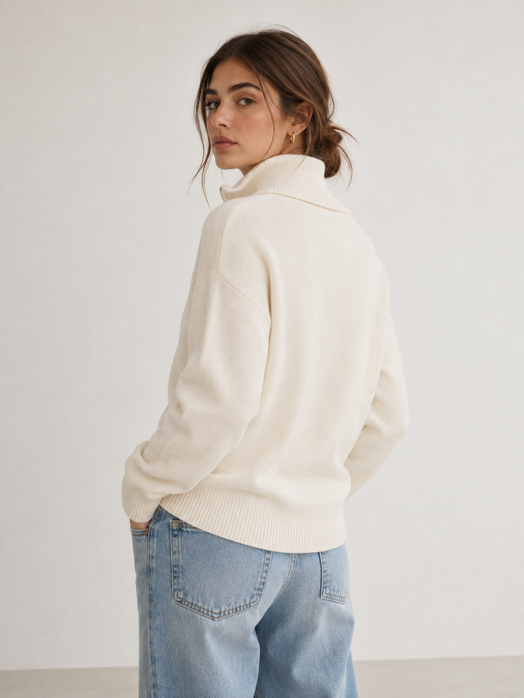VALENTINA Funnel-Neck Zip Jumper