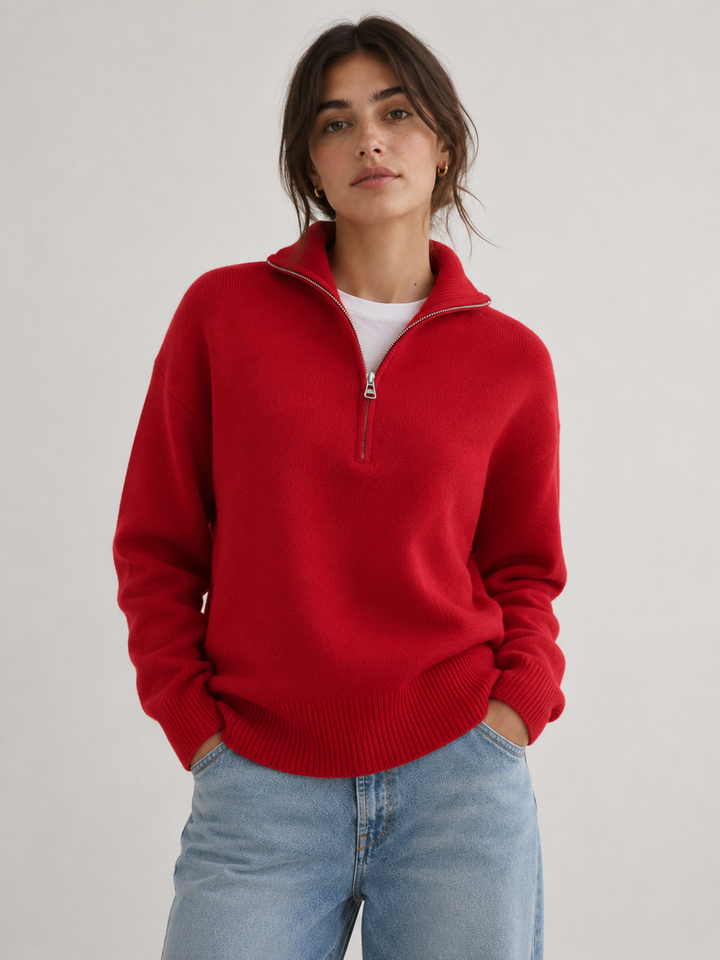 VALENTINA Funnel-Neck Zip Jumper