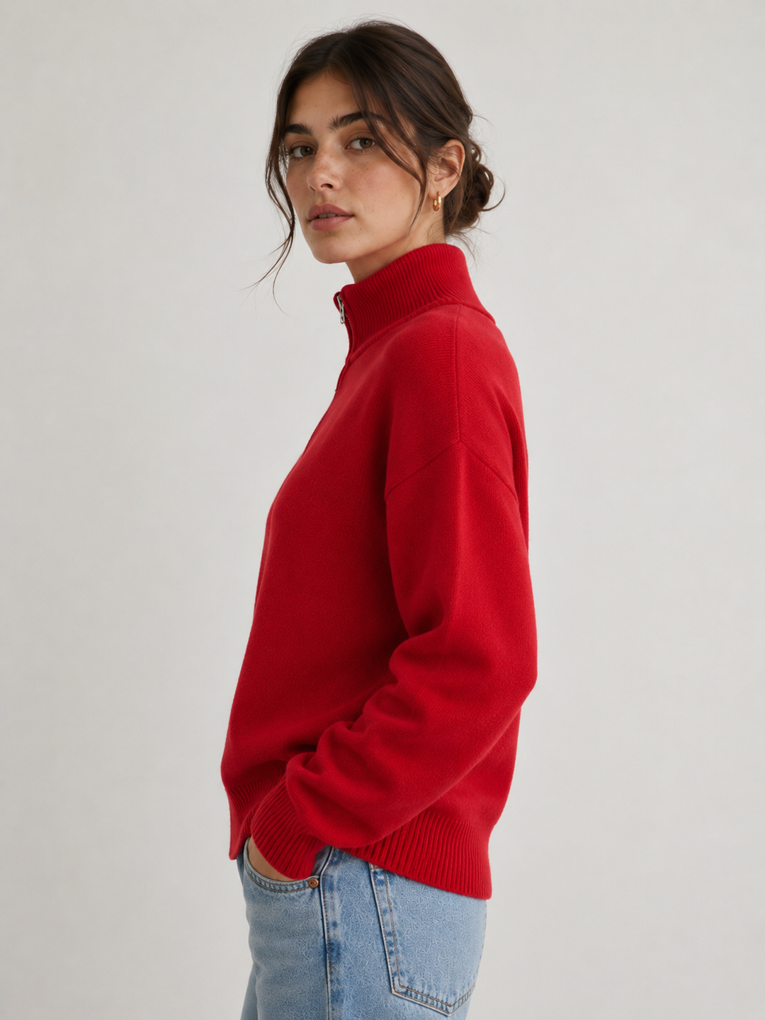 VALENTINA Funnel-Neck Zip Jumper