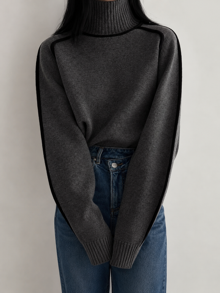 ELARA - Cotton Blend Turtleneck Sweater
