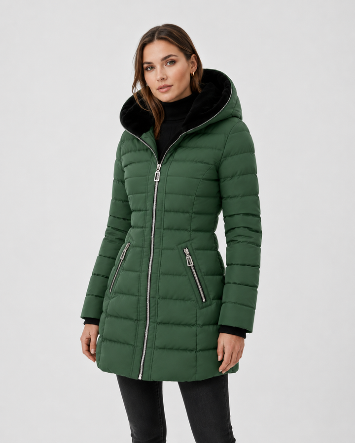 AMARA Hooded Long Quilted Parka – Women's