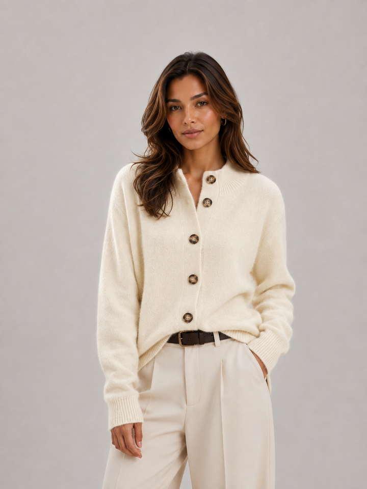 ISLA Women's Button-Front Knit Cardigan, Relaxed Fit