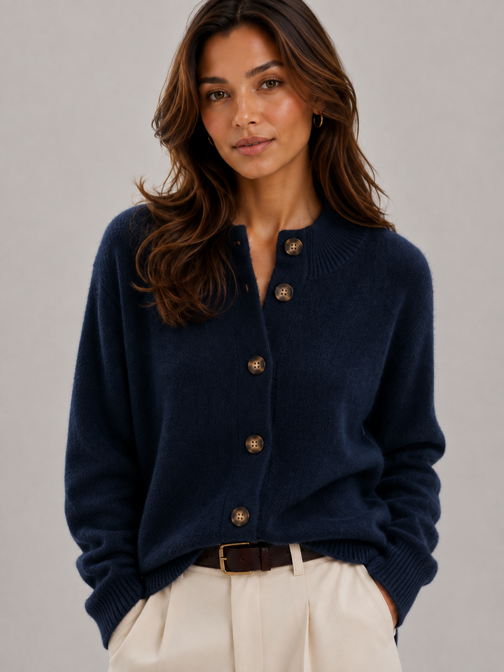 ISLA Women's Button-Front Knit Cardigan, Relaxed Fit