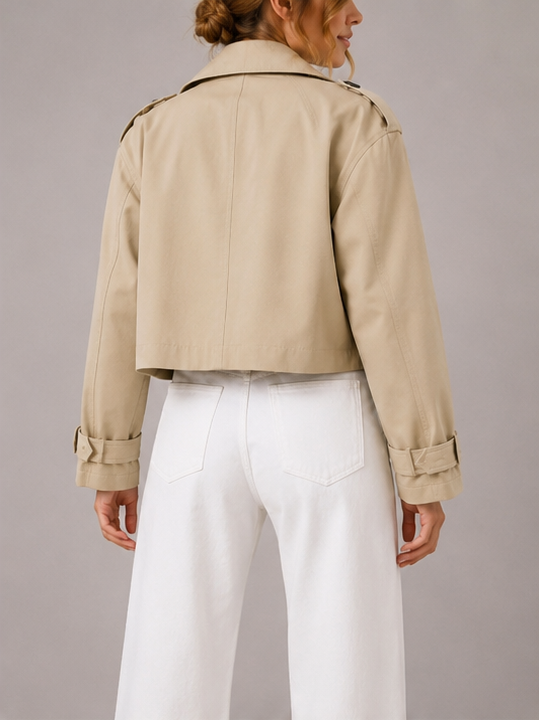 MARCELLA – Cropped Double-Breasted Trench Coat