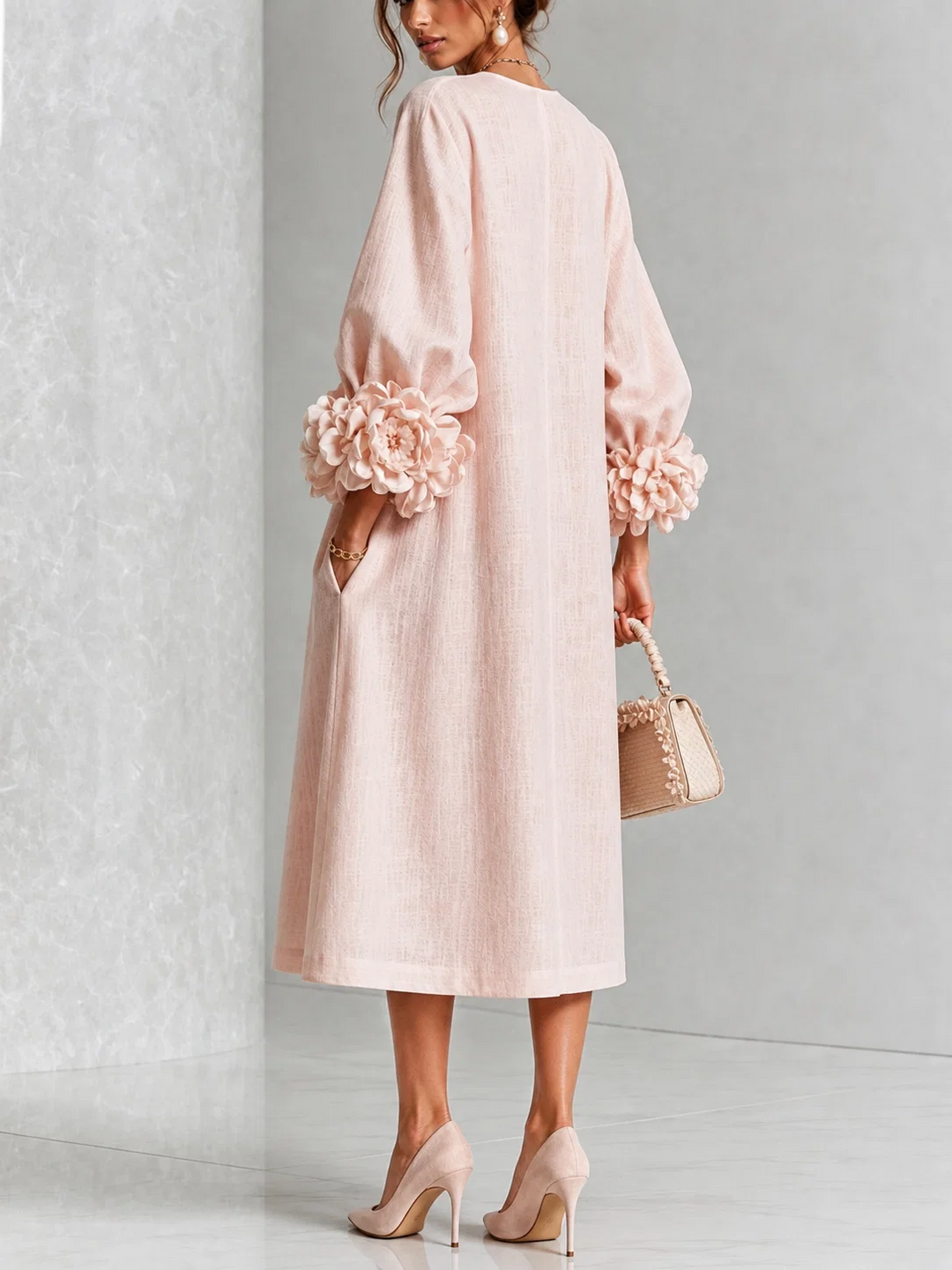 MARIAH| ELEGANT FLORAL MIDI DRESS