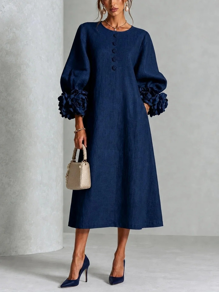 MARIAH| ELEGANT FLORAL MIDI DRESS