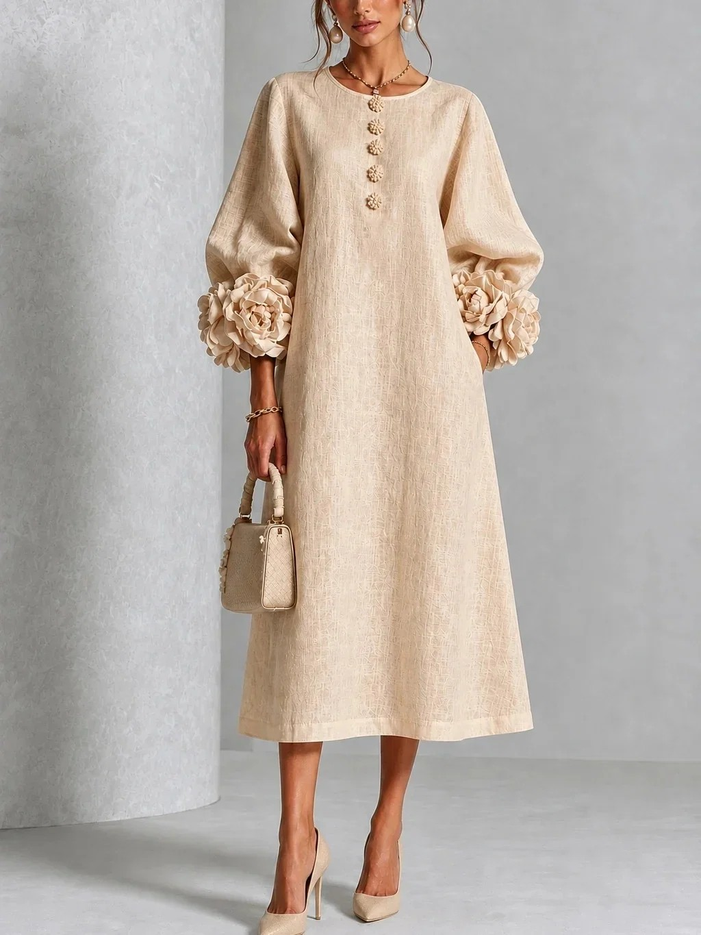 MARIAH| ELEGANT FLORAL MIDI DRESS