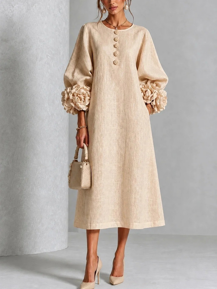 MARIAH| ELEGANT FLORAL MIDI DRESS