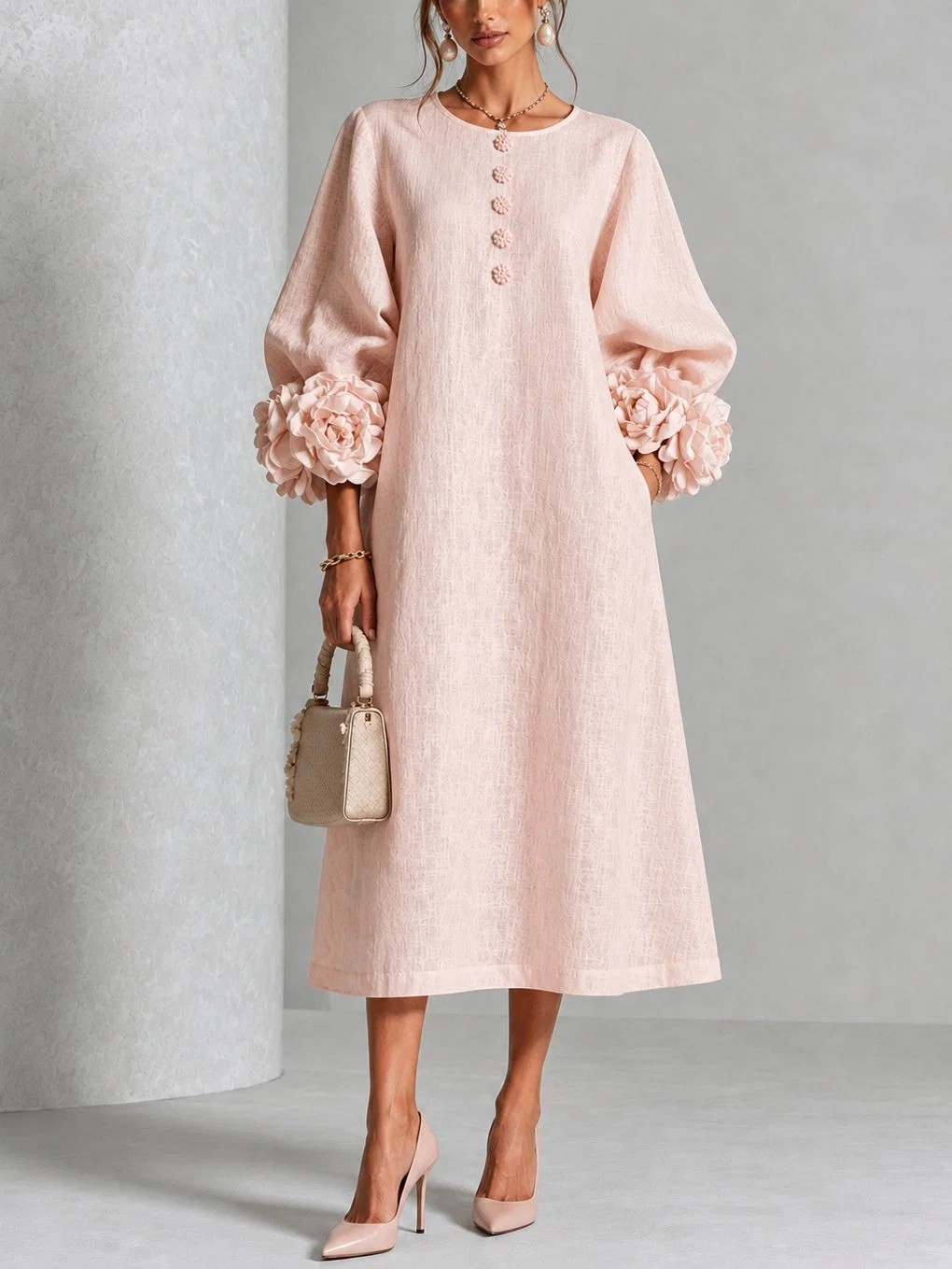 MARIAH| ELEGANT FLORAL MIDI DRESS