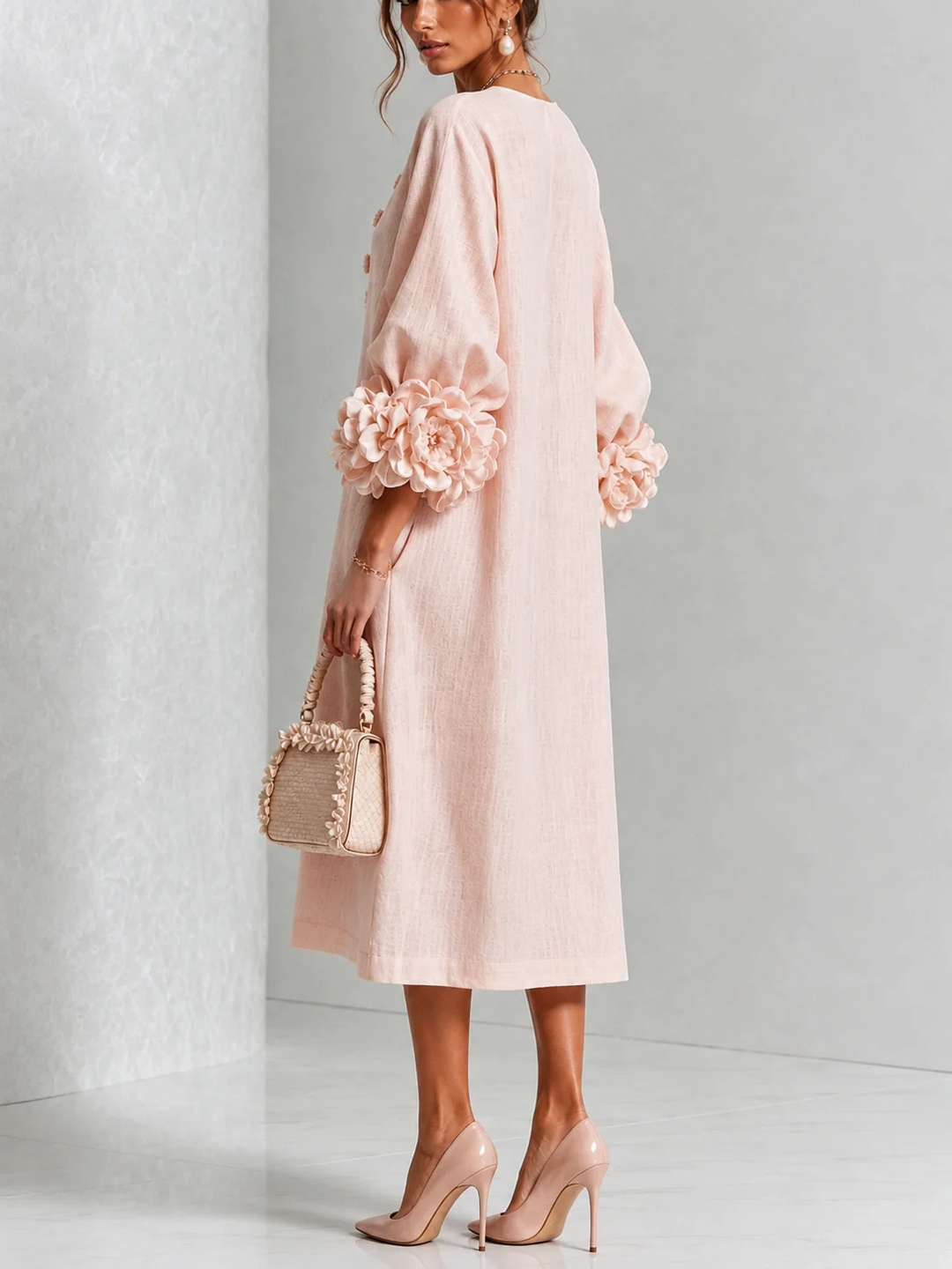 MARIAH| ELEGANT FLORAL MIDI DRESS