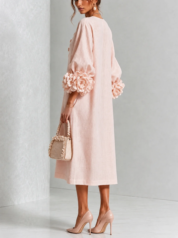 MARIAH| ELEGANT FLORAL MIDI DRESS
