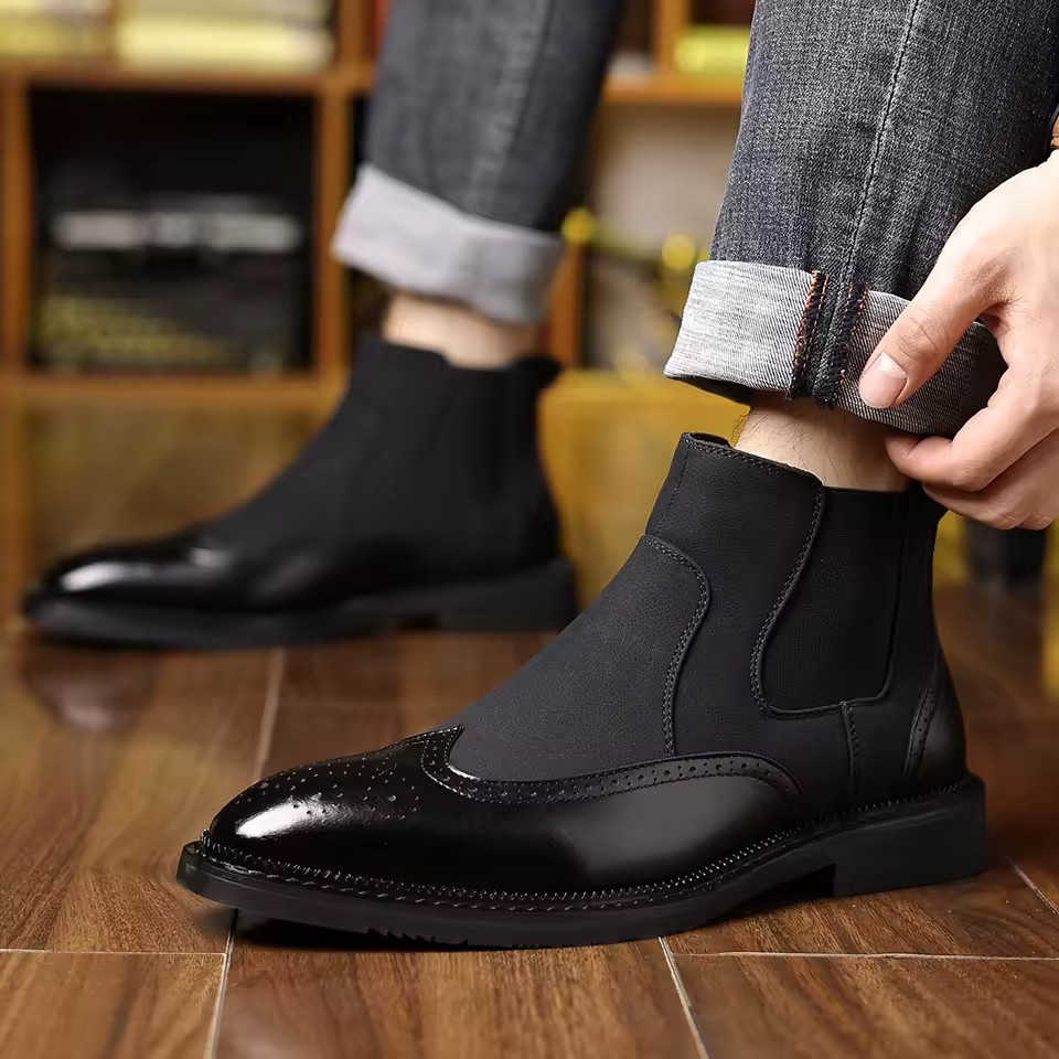 Aster Brogue Chelsea Boots