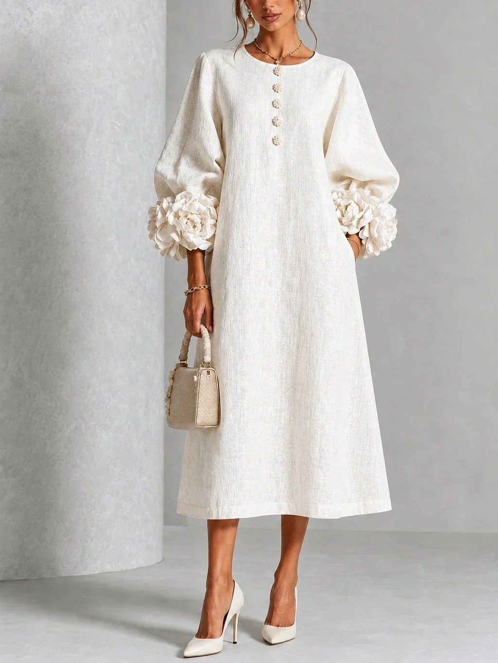 MARIAH| ELEGANT FLORAL MIDI DRESS