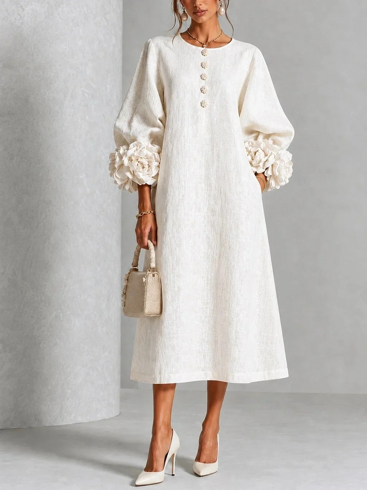 MARIAH| ELEGANT FLORAL MIDI DRESS